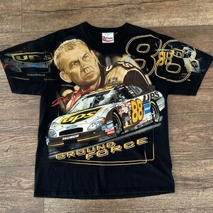 Vintage 90s Dale Jarrettaop NASCAR Shirt AOP Racing Shirt Size Medium